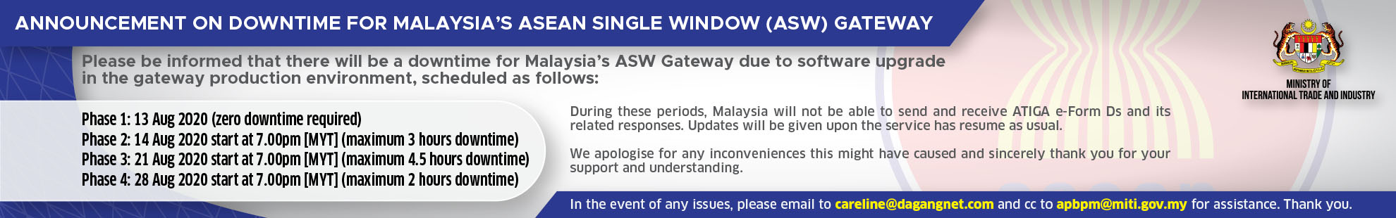 UPDATE – NOTIFICATION : ANNOUNCEMENT ON DOWNTIME FOR MALAYSIA’S ASEAN ...
